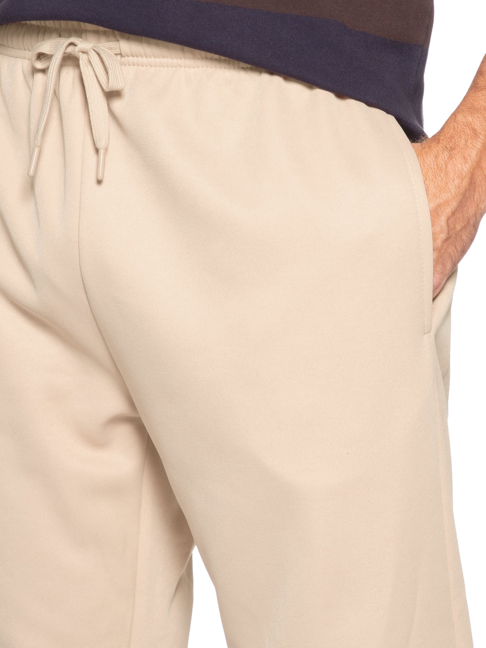 Calça Moletom Masculina Básica Bege Basiq Men