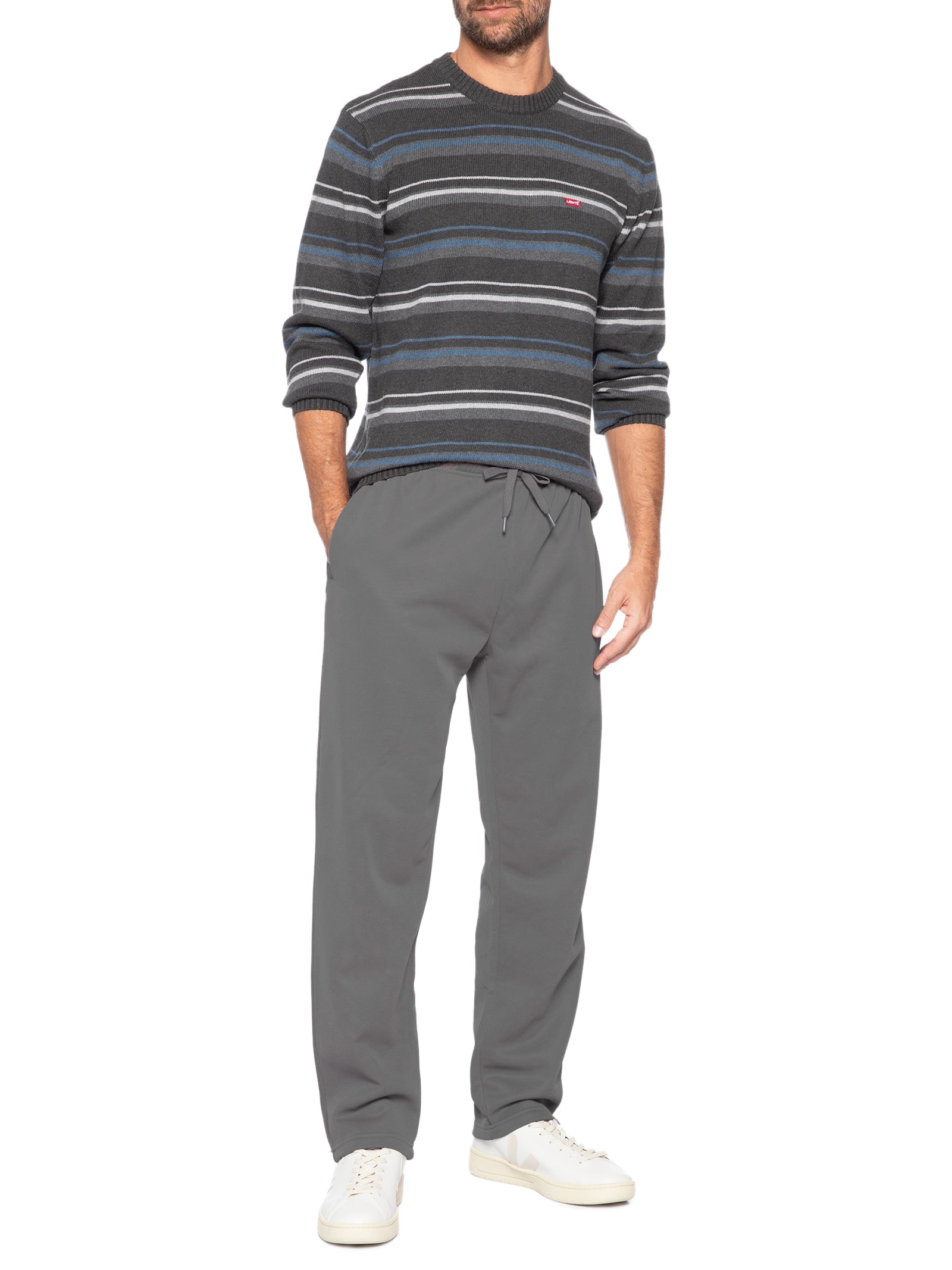 Calça Moletom Masculina Básica Cinza Basiq Men