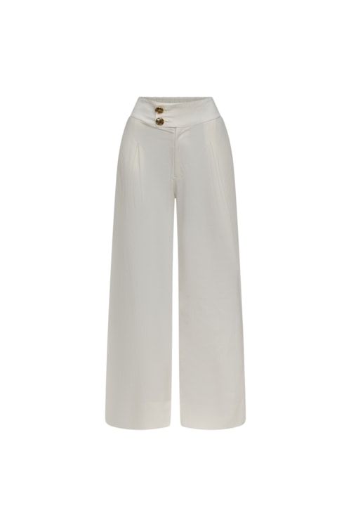Calça Pantalona Ciclos Texturas – Off White