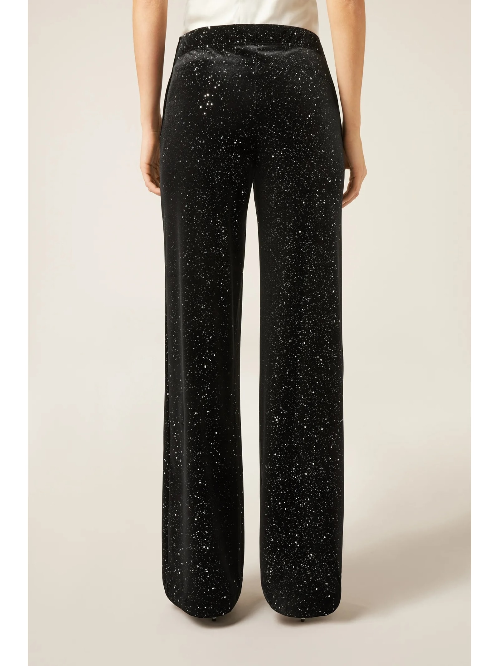 Calça Pantalona Com Brilho Preto Calzedonia