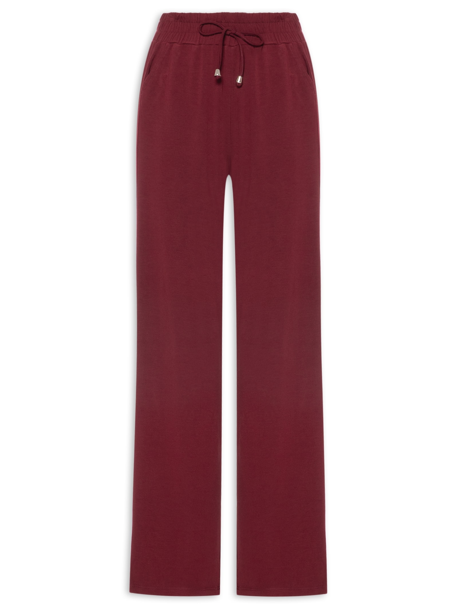Calça Pantalona com Cordão Feminina Vermelho Basiq