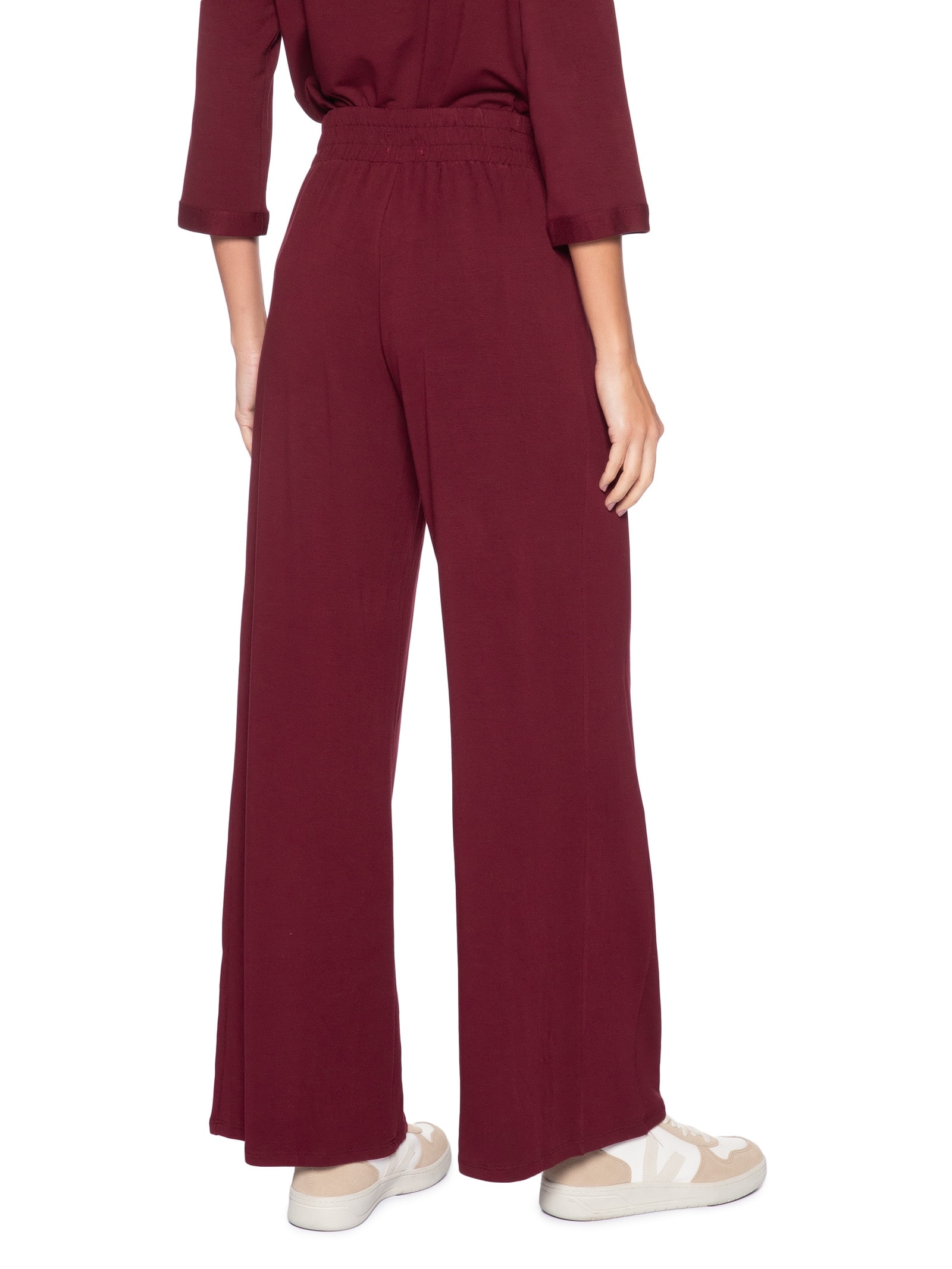 Calça Pantalona com Cordão Feminina Vermelho Basiq