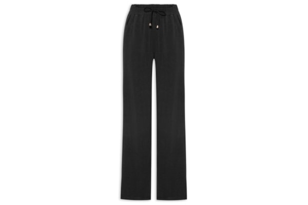 Calça Pantalona com Cordão Feminina – Preto