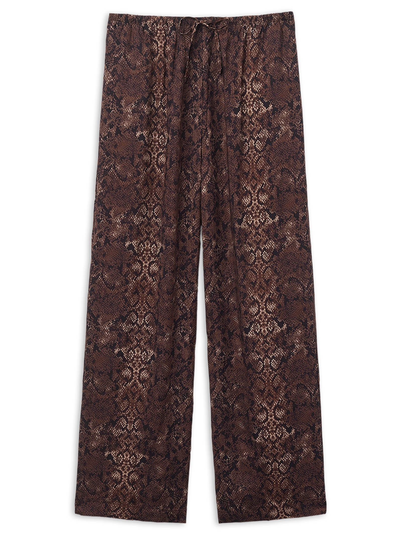 Calça Pantalona Com Padrão Selva Marrom Calzedonia