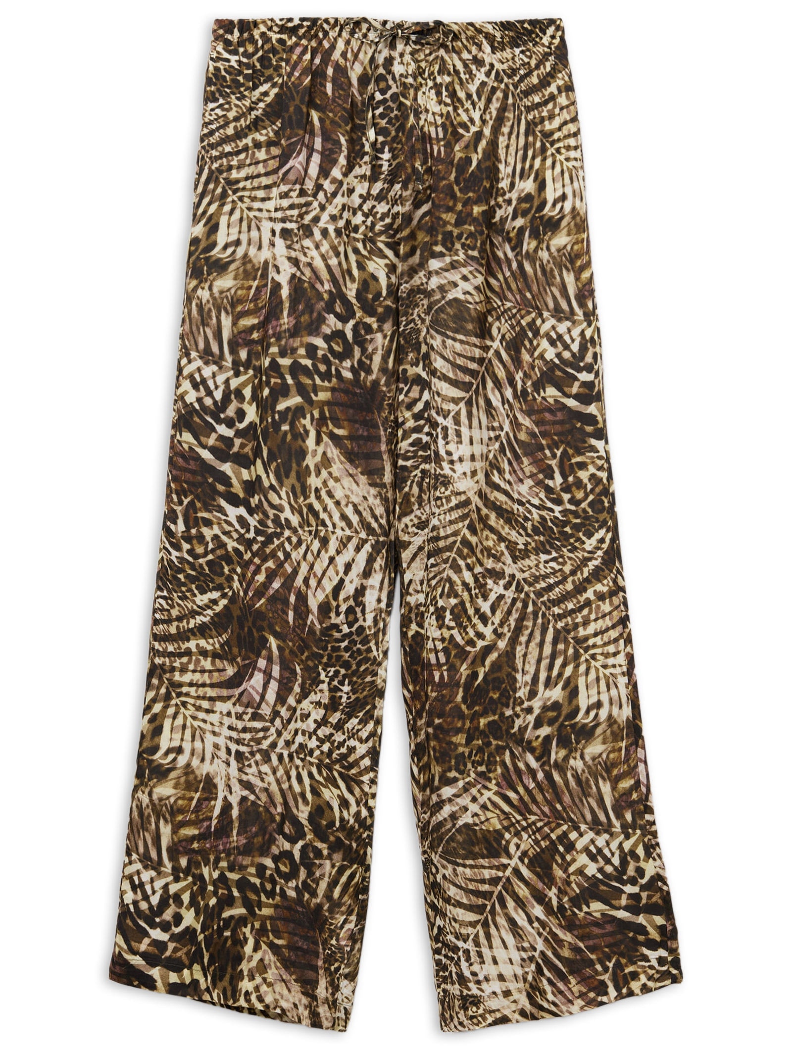 Calça Pantalona Com Padrão Selva Verde Calzedonia