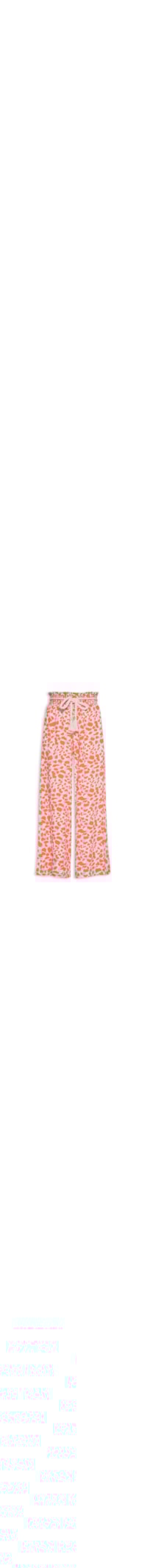 Calça Pantalona Cordão Estampa Onça Trop - Laranja