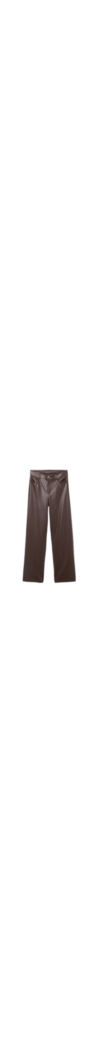 Calça Pantalona Efeito Couro - Marrom