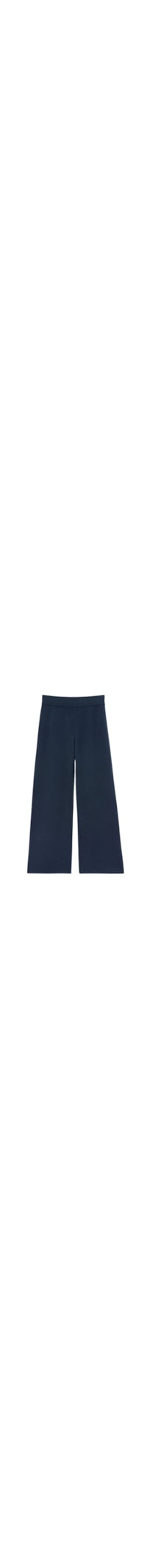 Calça Pantalona Em 100% Cashmere - Azul