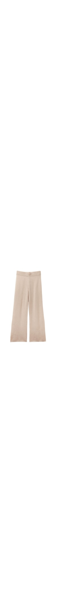 Calça Pantalona Em 100% Cashmere - Bege