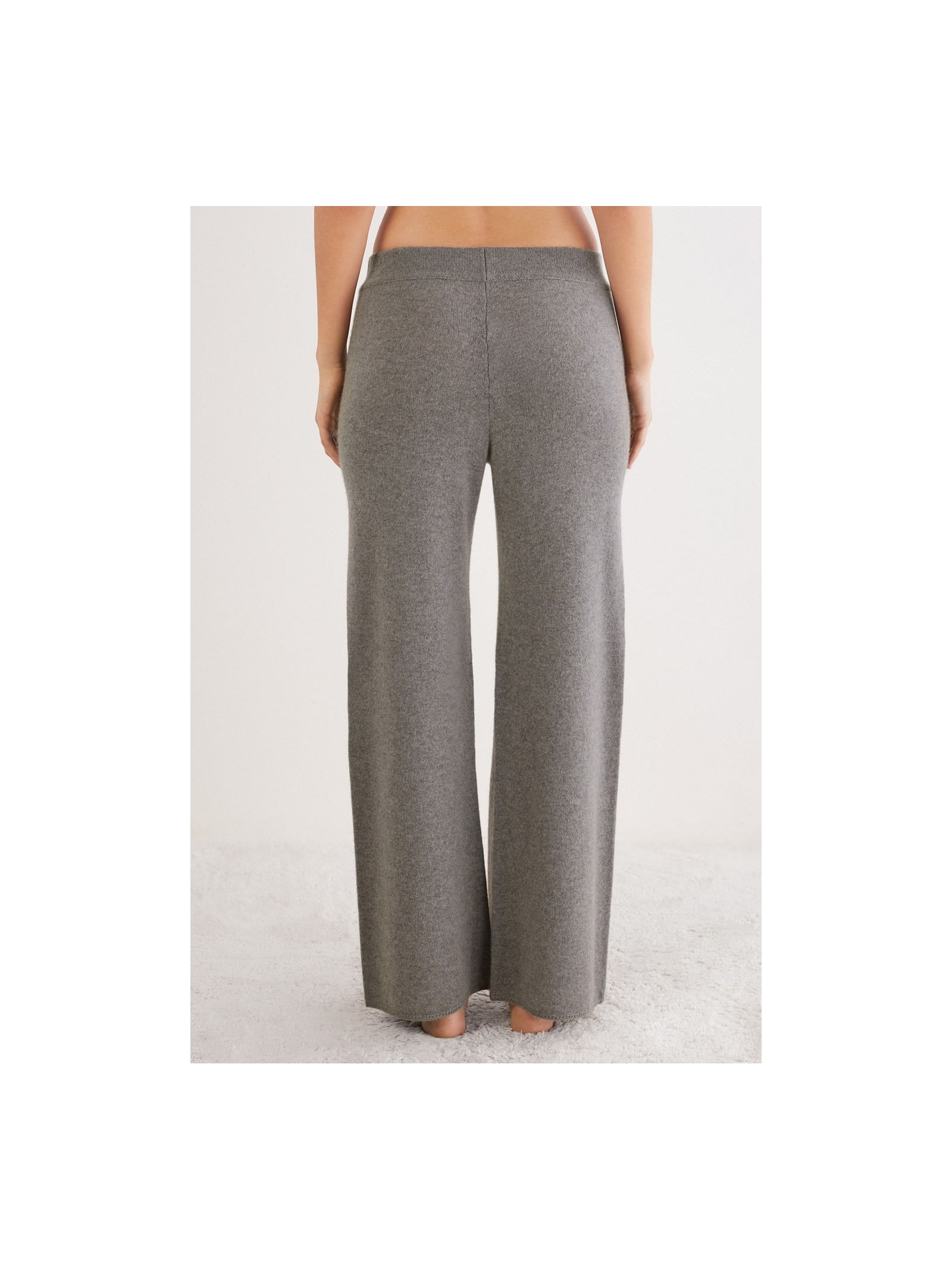 Calça Pantalona Em 100% Cashmere Cinza Intimissimi