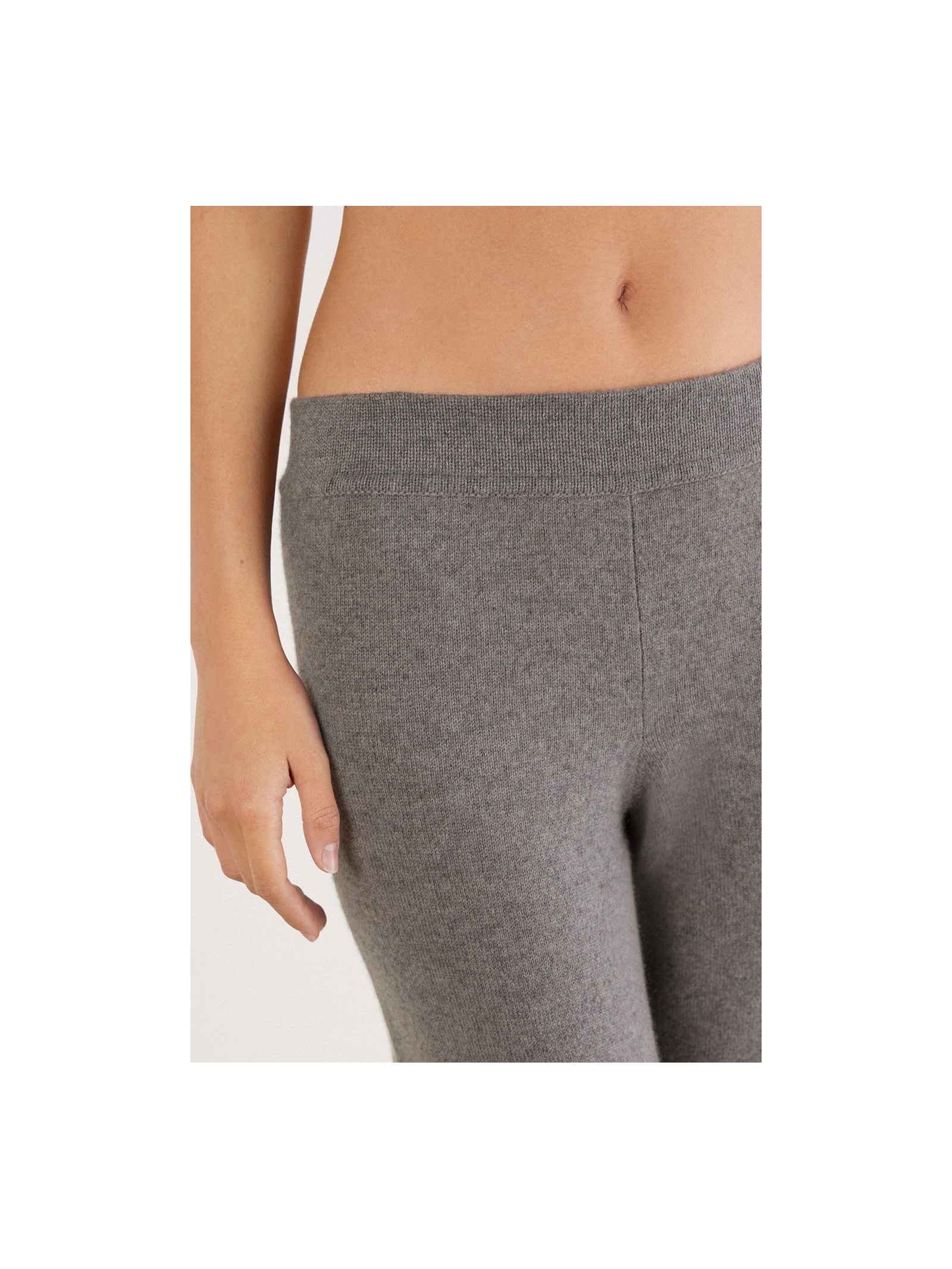 Calça Pantalona Em 100% Cashmere Cinza Intimissimi