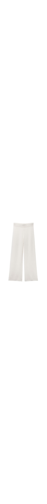 Calça Pantalona Em 100% Cashmere - Marfim