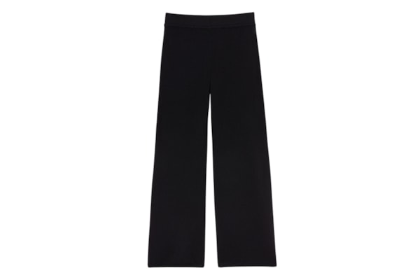 Calça Pantalona Em 100% Cashmere - Preto