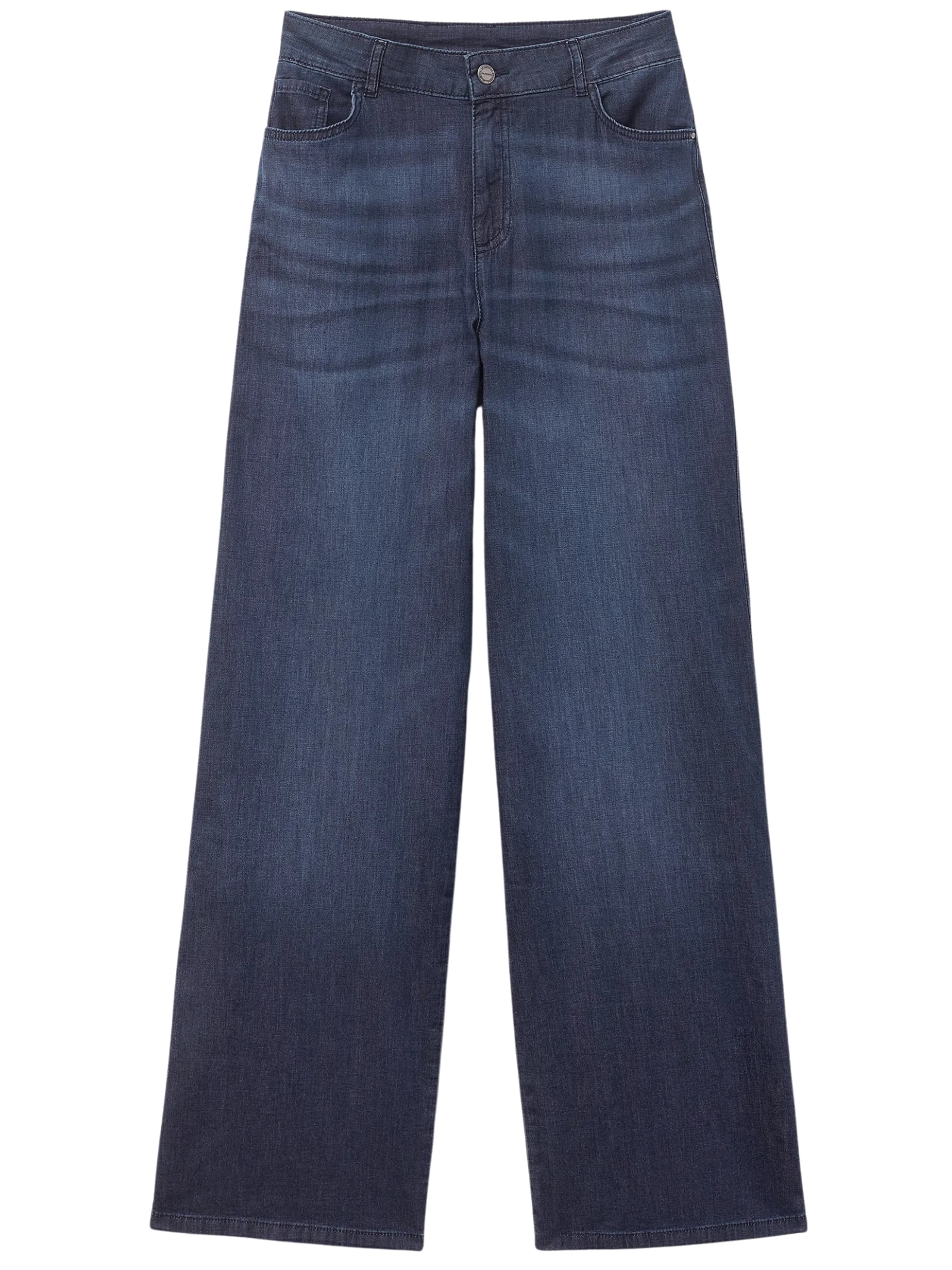 Calça Pantalona Em Algodão Ultraleve Azul Calzedonia