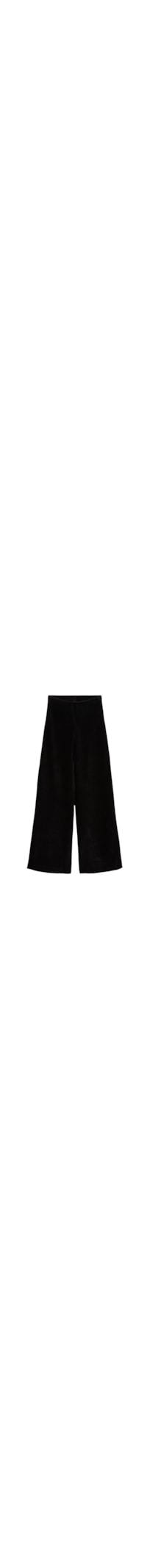 Calça Pantalona Em Bombazine - Preto