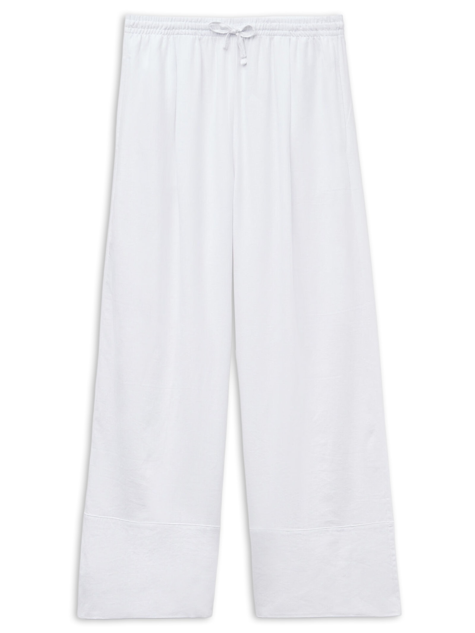 Calça Pantalona Em Linho e Viscose Branco Calzedonia
