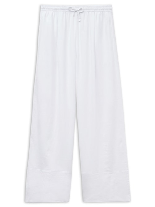Calça Pantalona Em Linho e Viscose - Branco