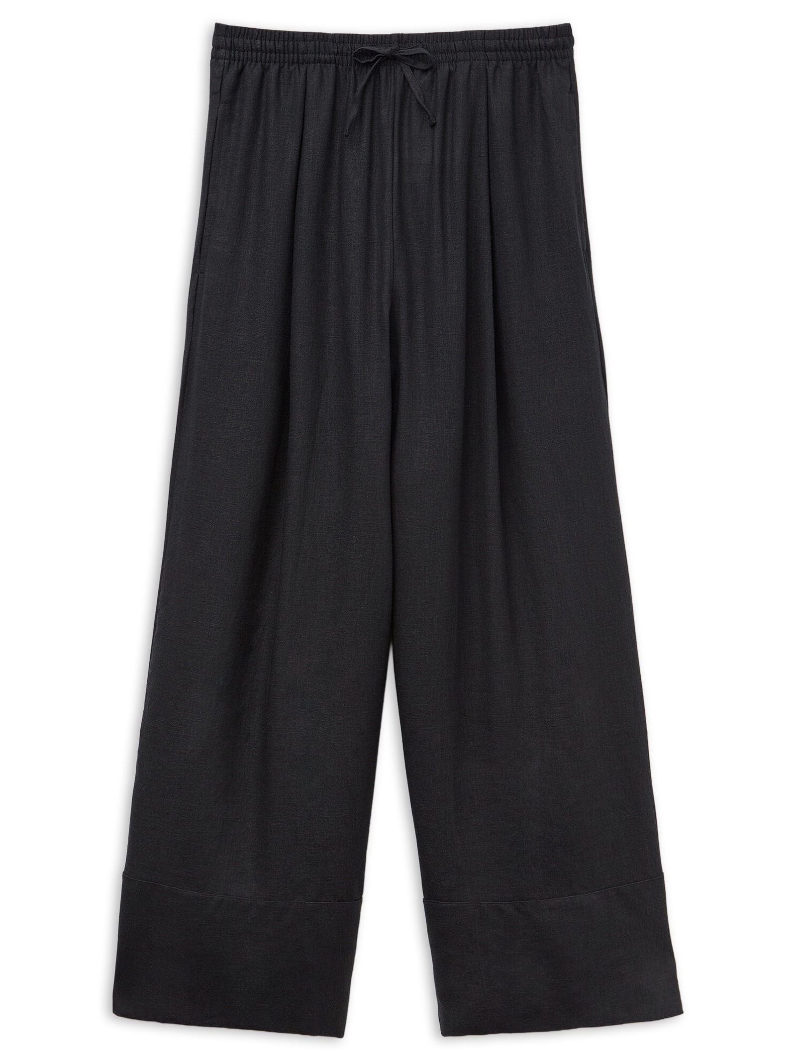 Calça Pantalona Em Linho e Viscose Preto Calzedonia
