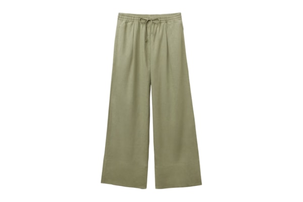 Calça Pantalona Em Linho e Viscose - Verde