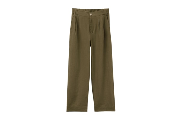 Calça Pantalona Em Linho e Viscose - Verde