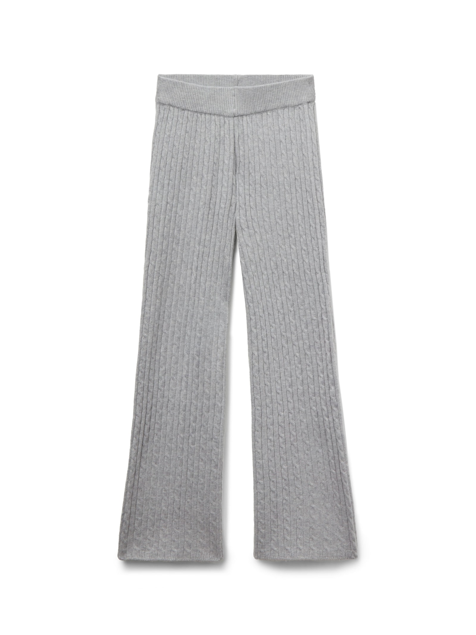 Calça Pantalona Em Malha Com Efeito Trançado Cinza Calzedonia