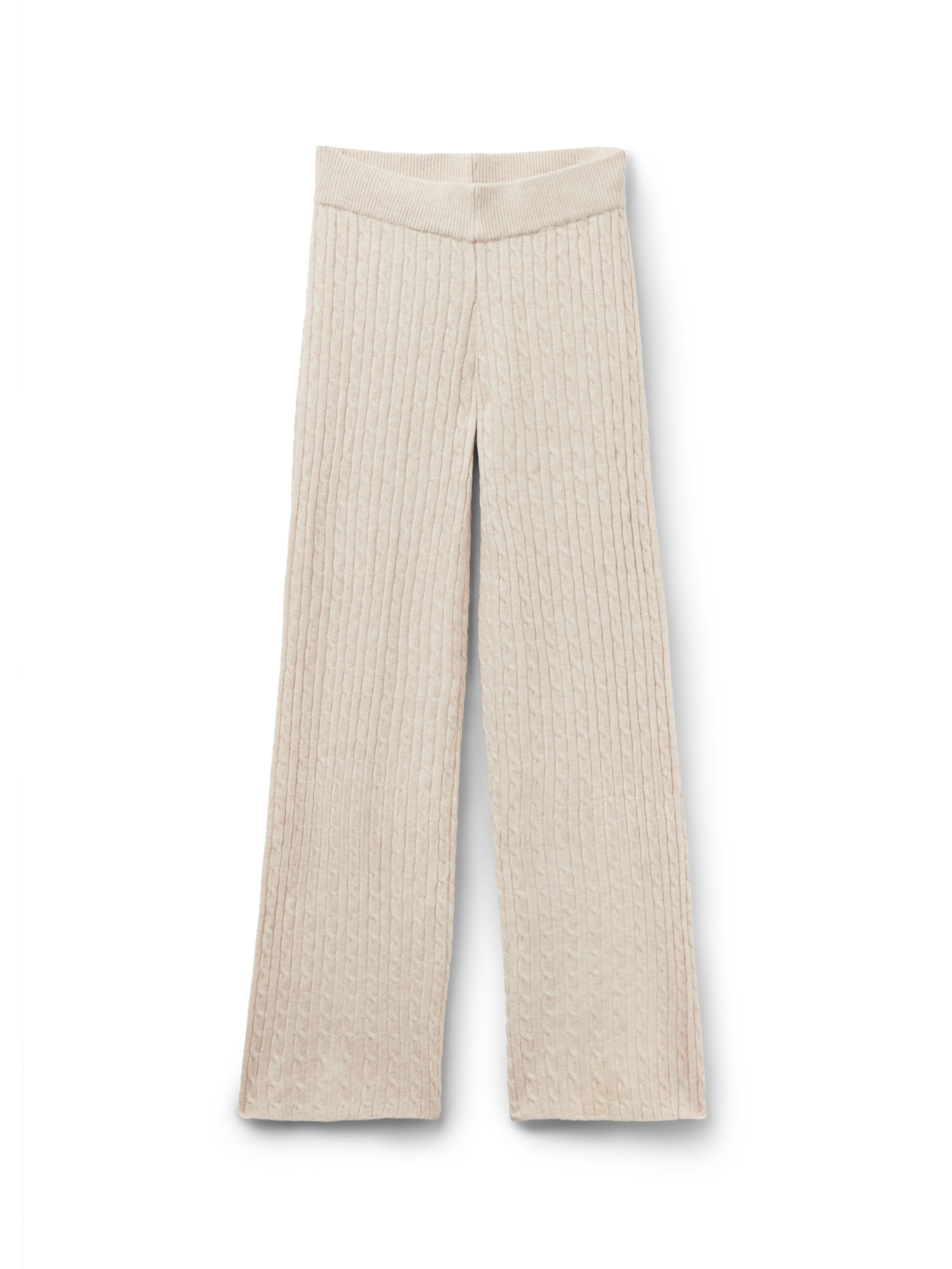 Calça Pantalona Em Malha Com Efeito Trançado Off-White Calzedonia