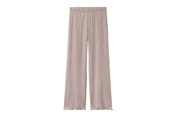 Calça Pantalona Em Modal Com Cashmere Luxury Softness - Marrom