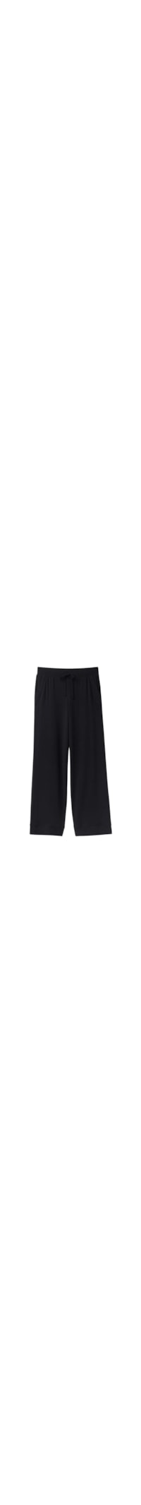 Calça Pantalona Em Modal - Preto