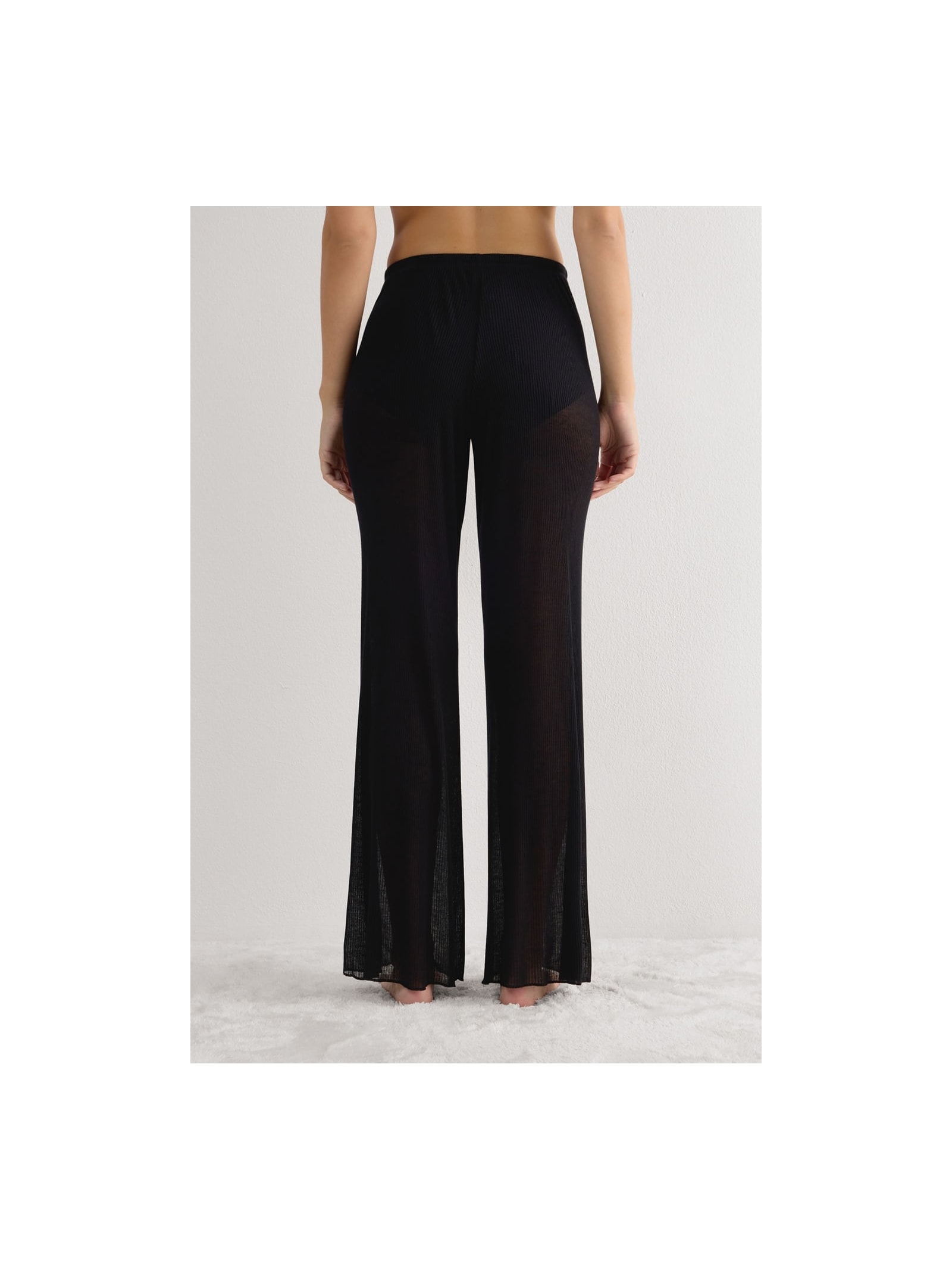 Calça Pantalona Em Ultranatural Com Cashmere Preto Intimissimi