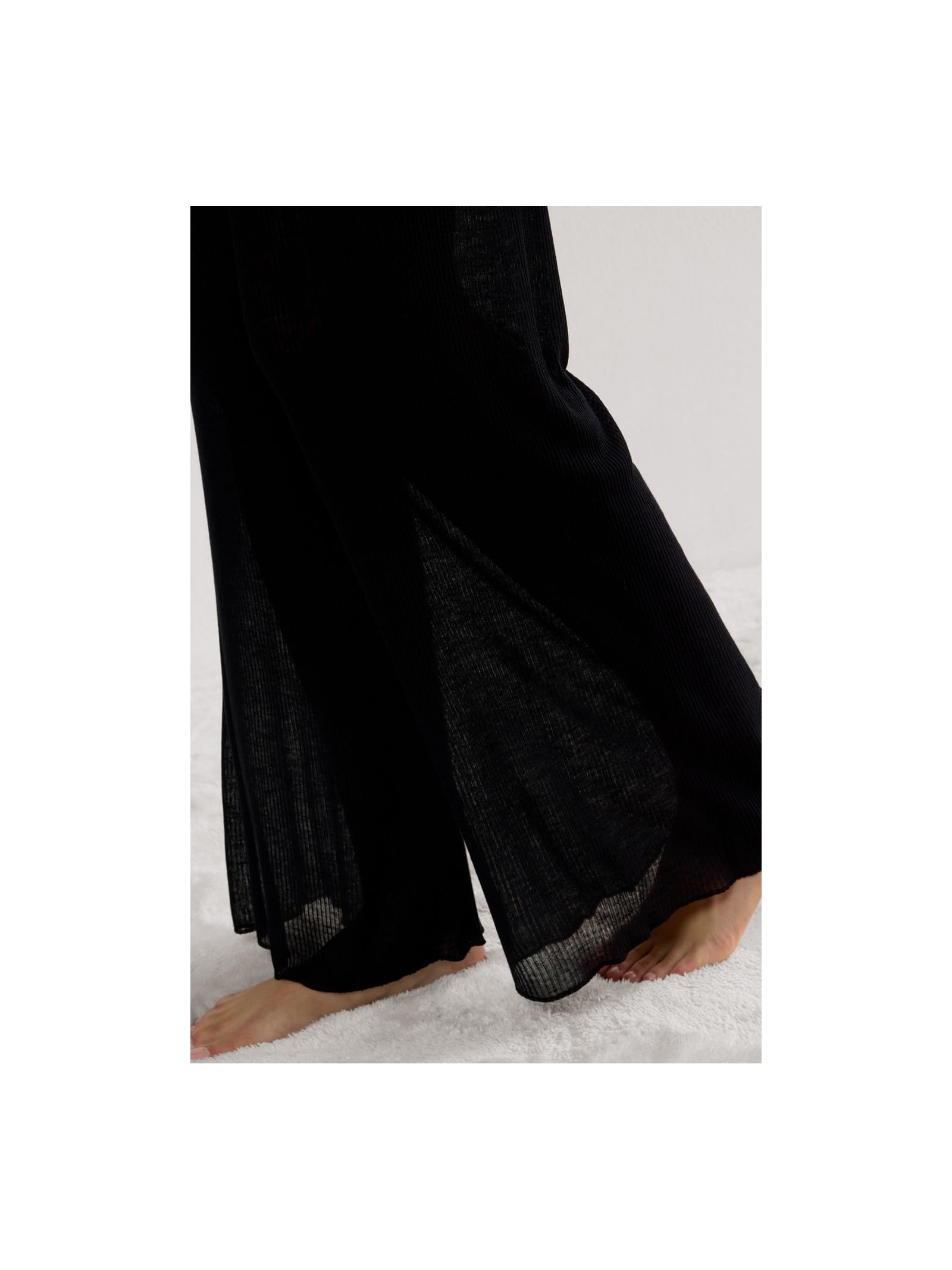 Calça Pantalona Em Ultranatural Com Cashmere Preto Intimissimi
