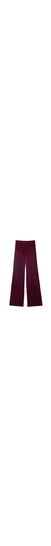 Calça Pantalona Em Veludo - Vermelho