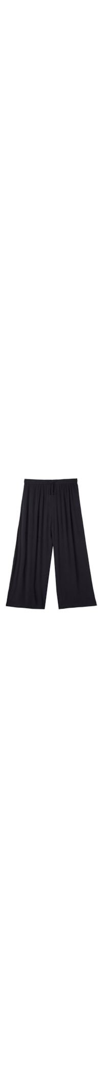 Calça Pantalona Em Viscose - Preto