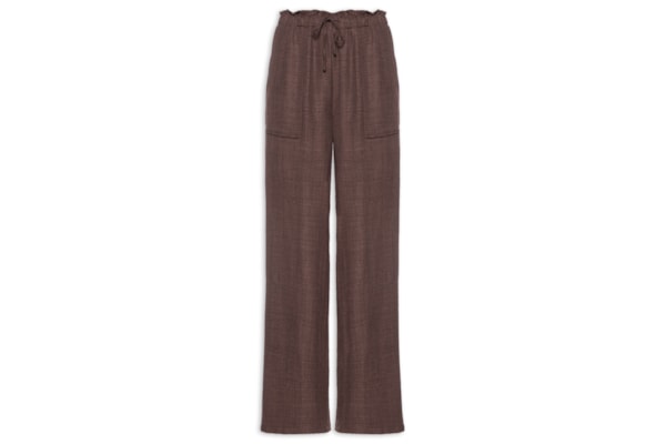 Calça Pantalona Feminina com Amarração - Marrom