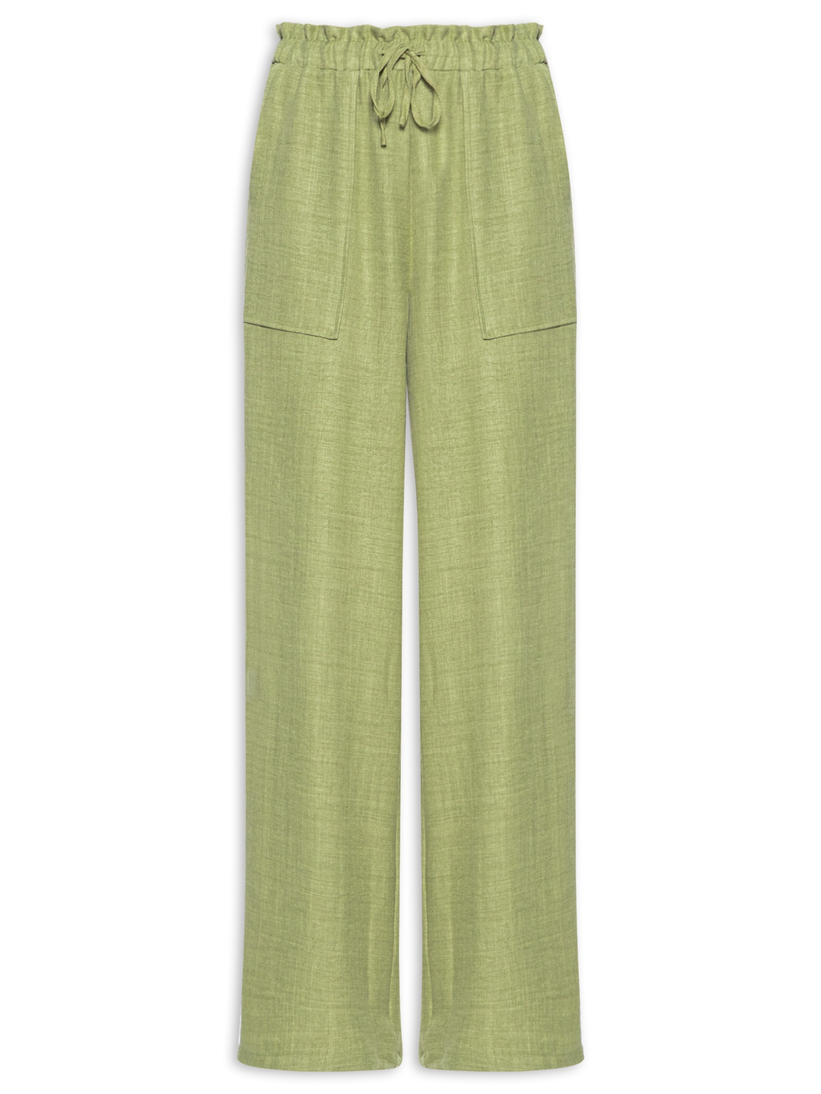 Calça Pantalona Feminina com Amarração Verde Market 33