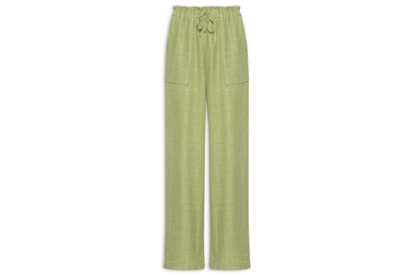 Calça Pantalona Feminina com Amarração - Verde