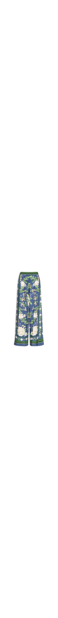 Calça Pantalona Flor Celeste E - Azul