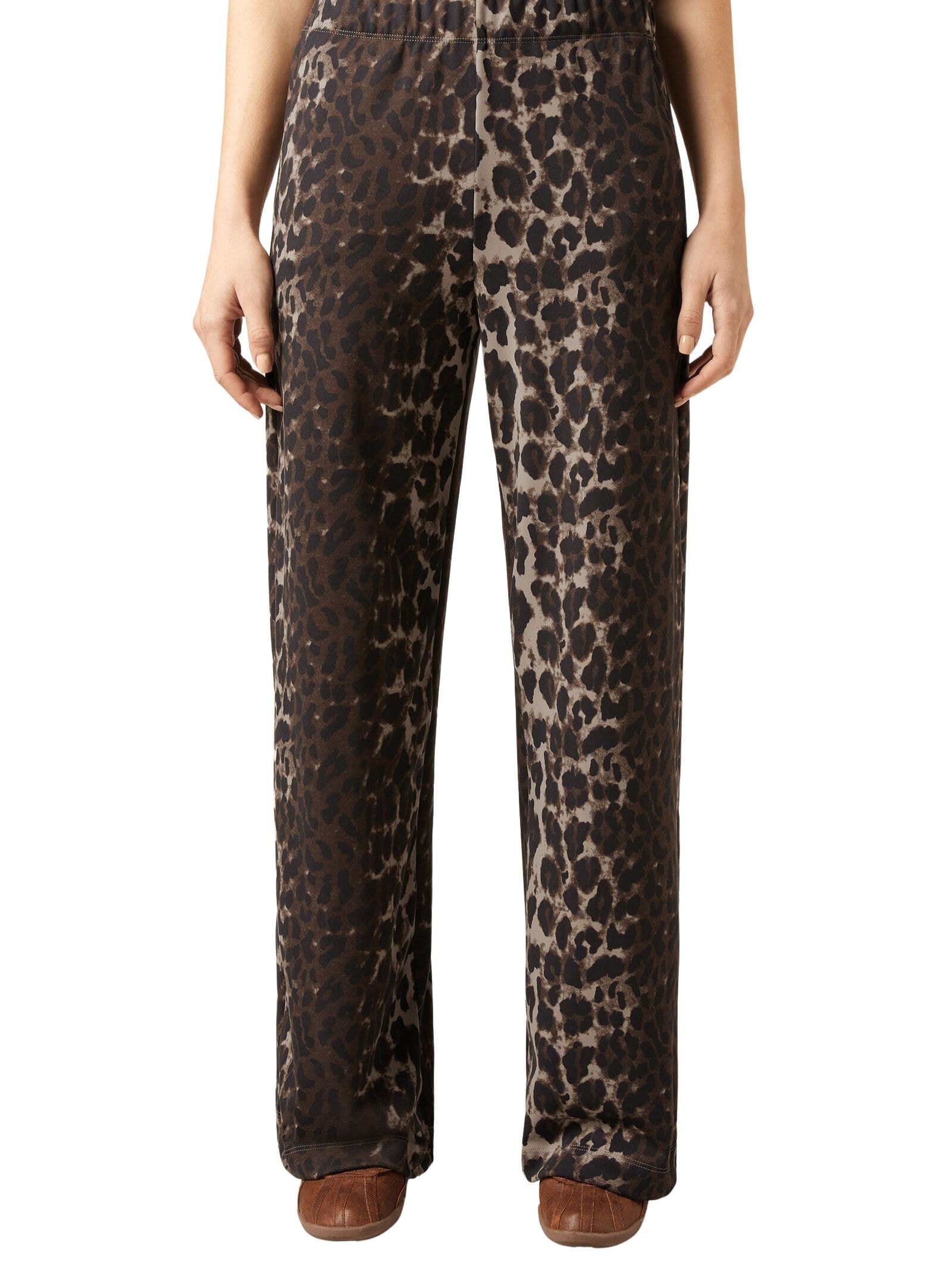 Calça Pantalona Luxe Lounge Animal Print Marrom Calzedonia