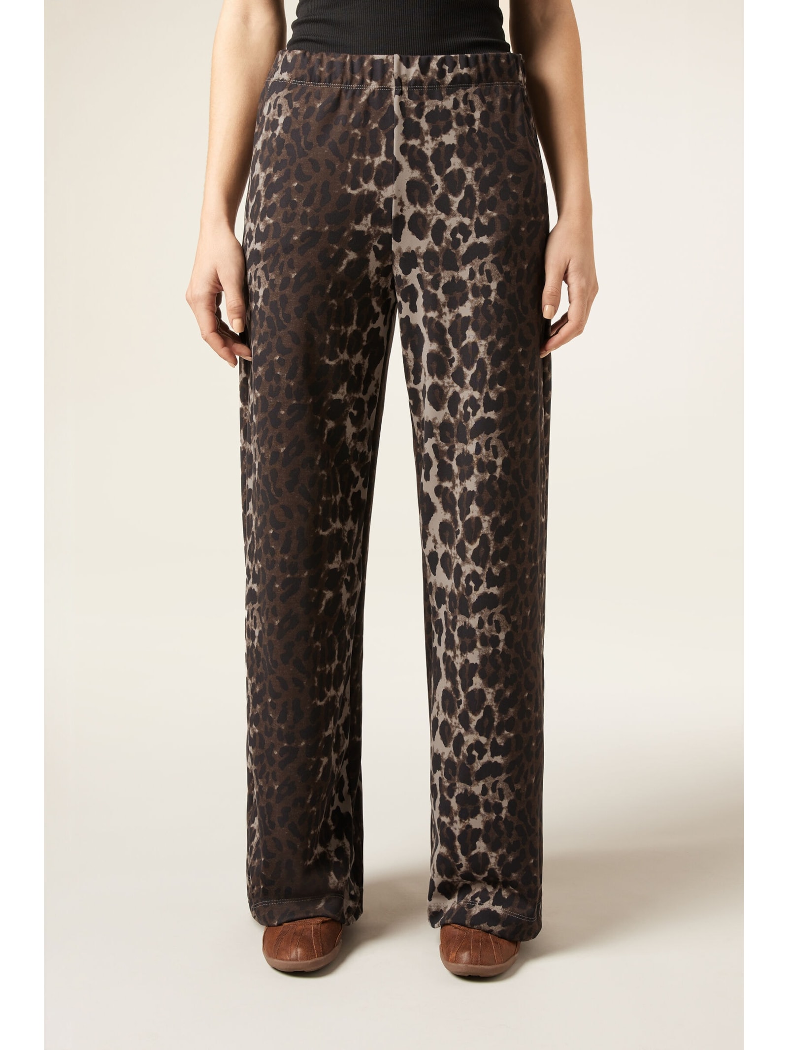 Calça Pantalona Luxe Lounge Animal Print Marrom Calzedonia