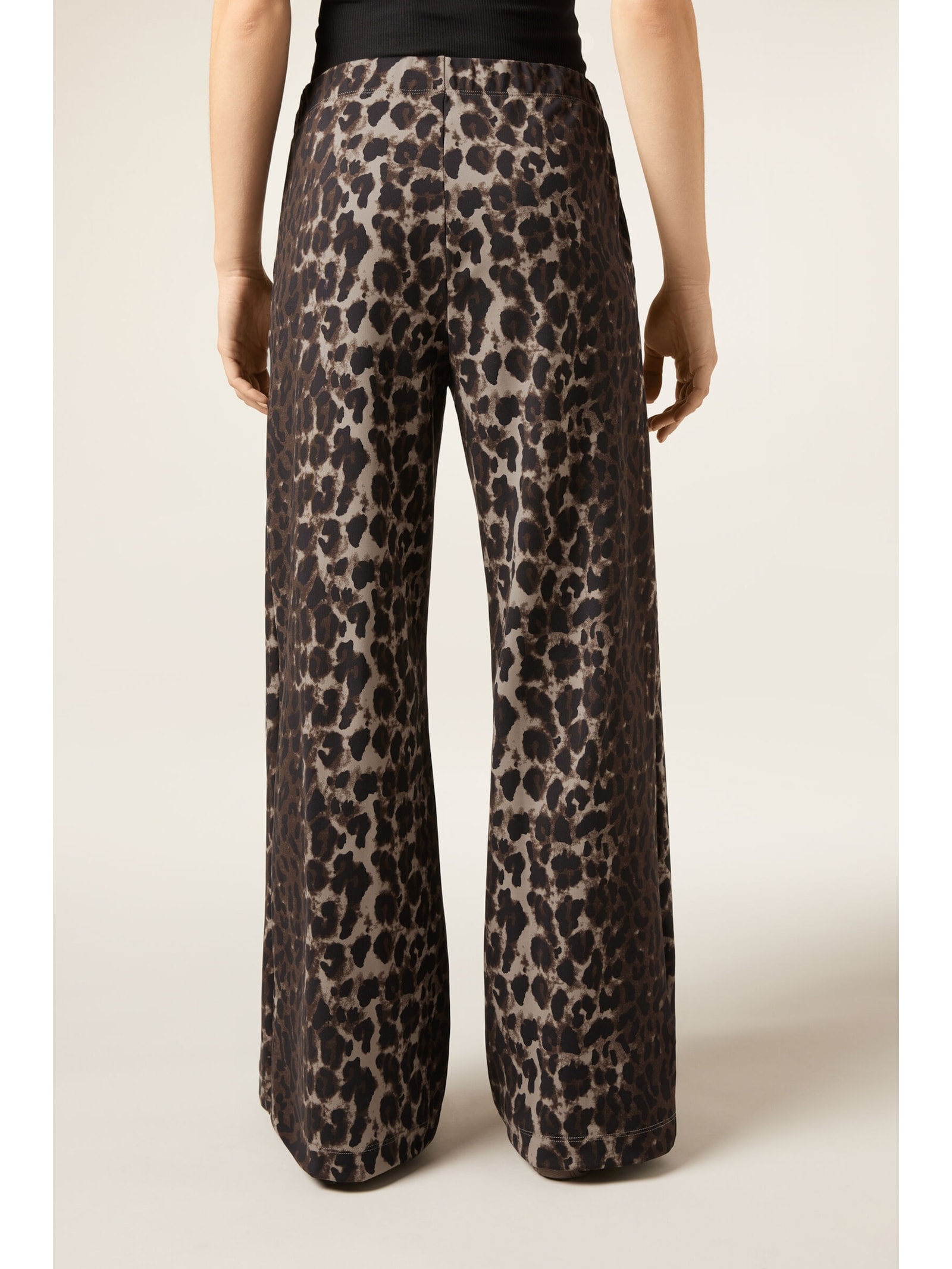 Calça Pantalona Luxe Lounge Animal Print Marrom Calzedonia