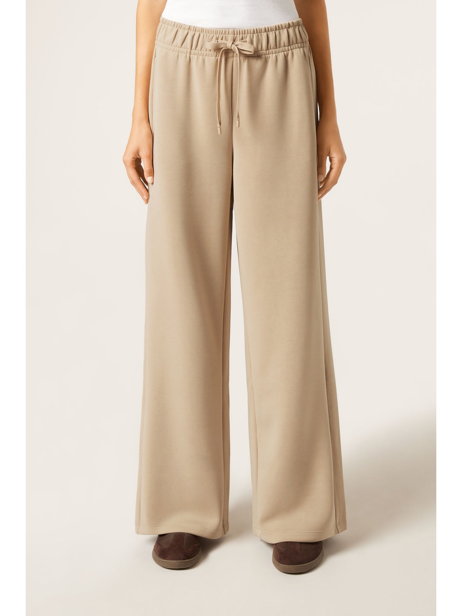 Calça Pantalona Luxe Lounge Bege Calzedonia