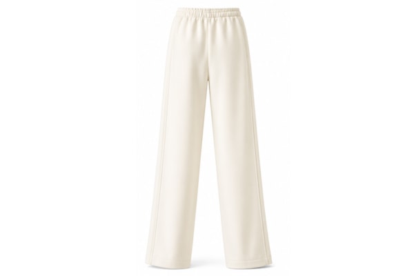 Calça Pantalona Moletom Linhas Off White - Branco