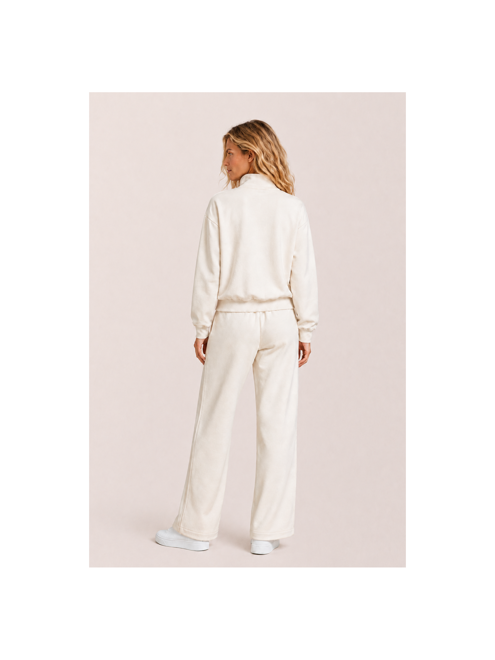 Calça Pantalona Moletom Linhas Off White Branco Suntime