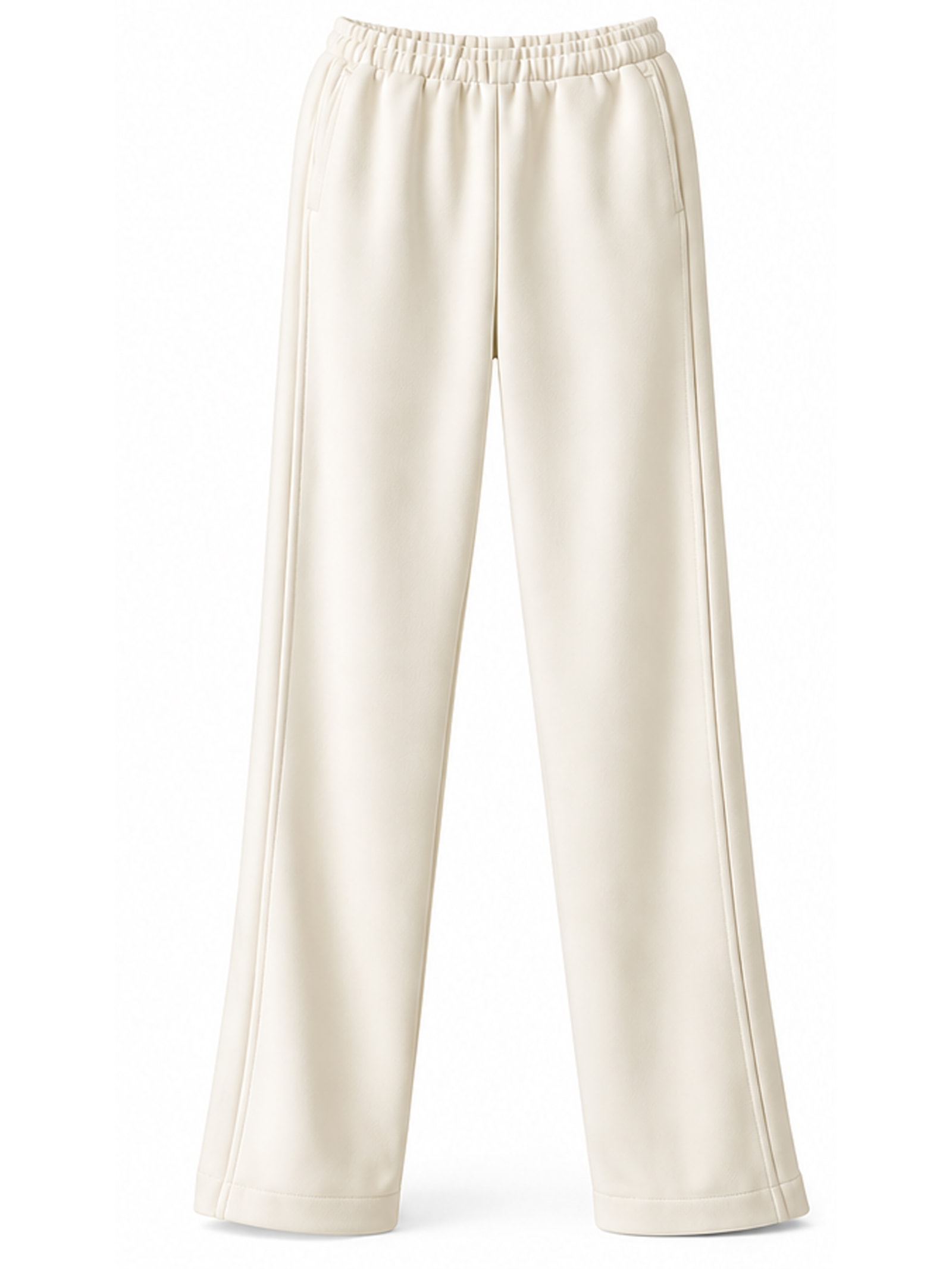 Calça Pantalona Moletom Linhas Off White Branco Suntime