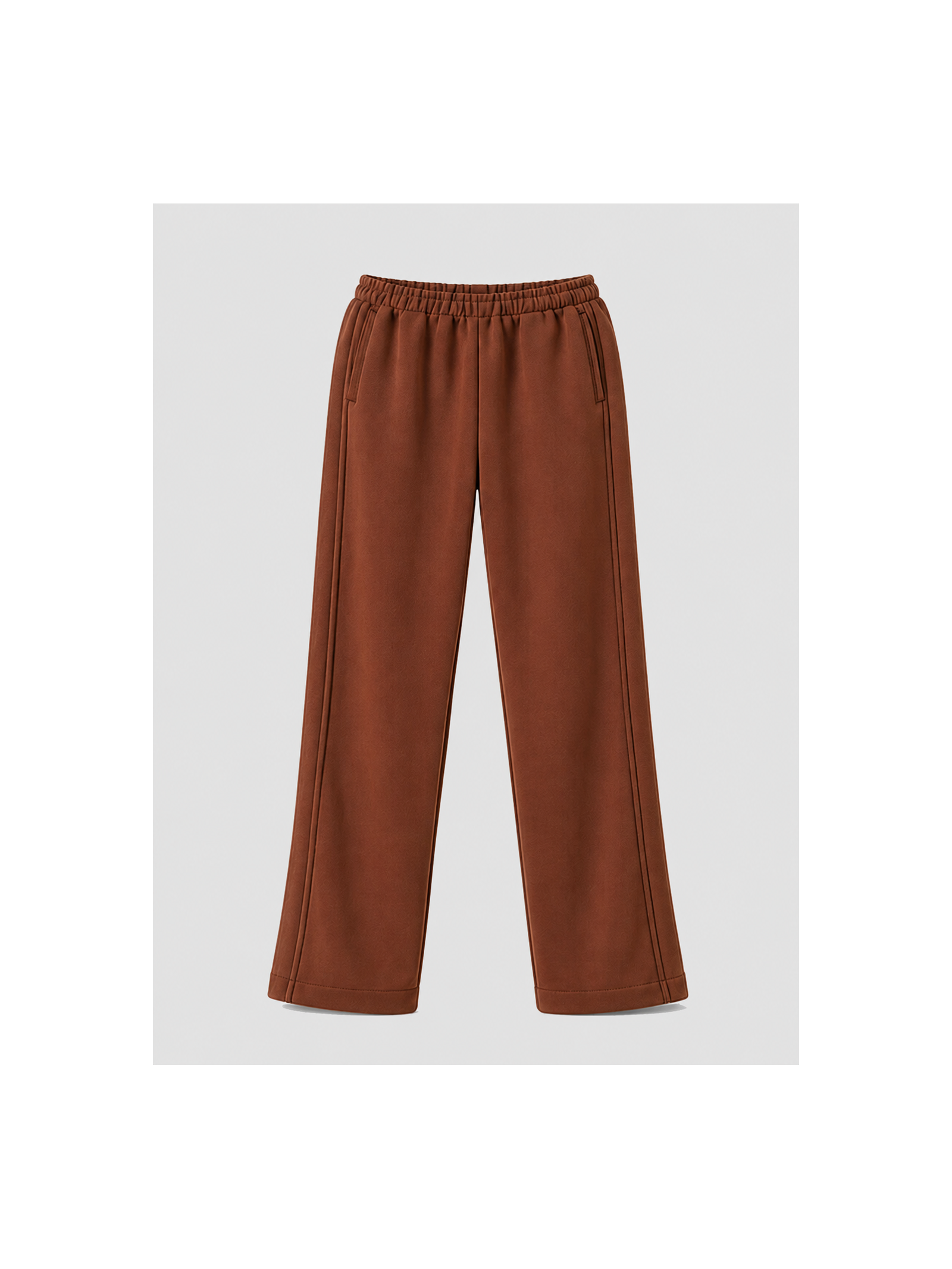 Calça Pantalona Moletom Linhas Outono Marrom Suntime
