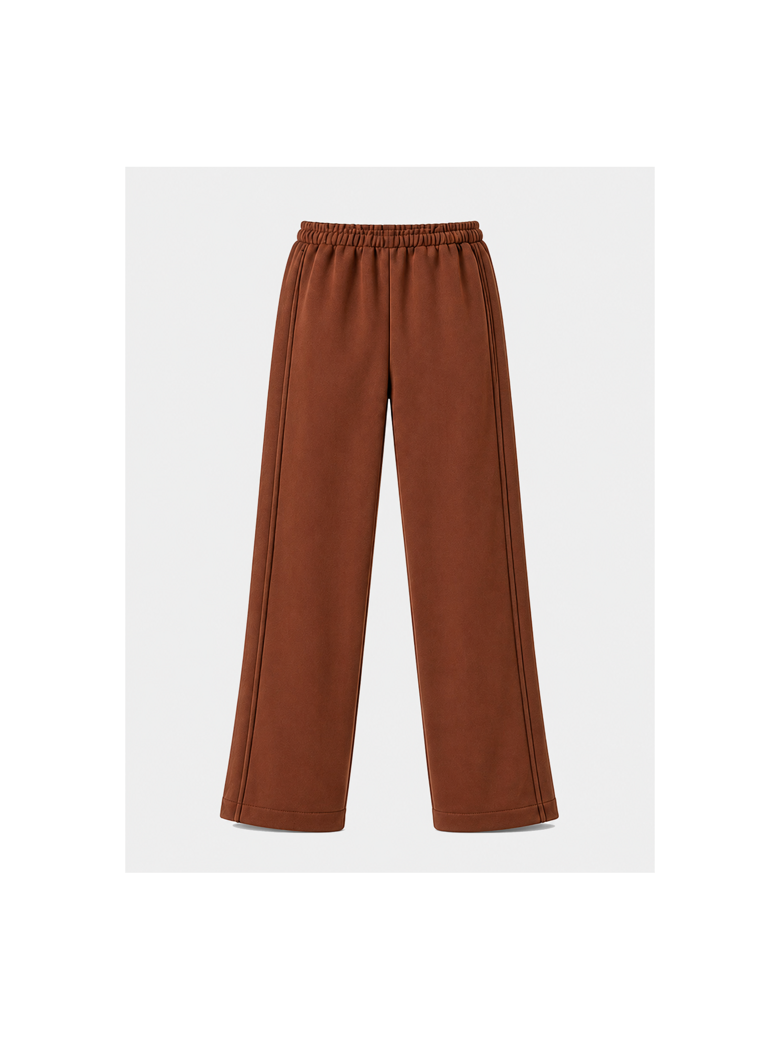 Calça Pantalona Moletom Linhas Outono Marrom Suntime