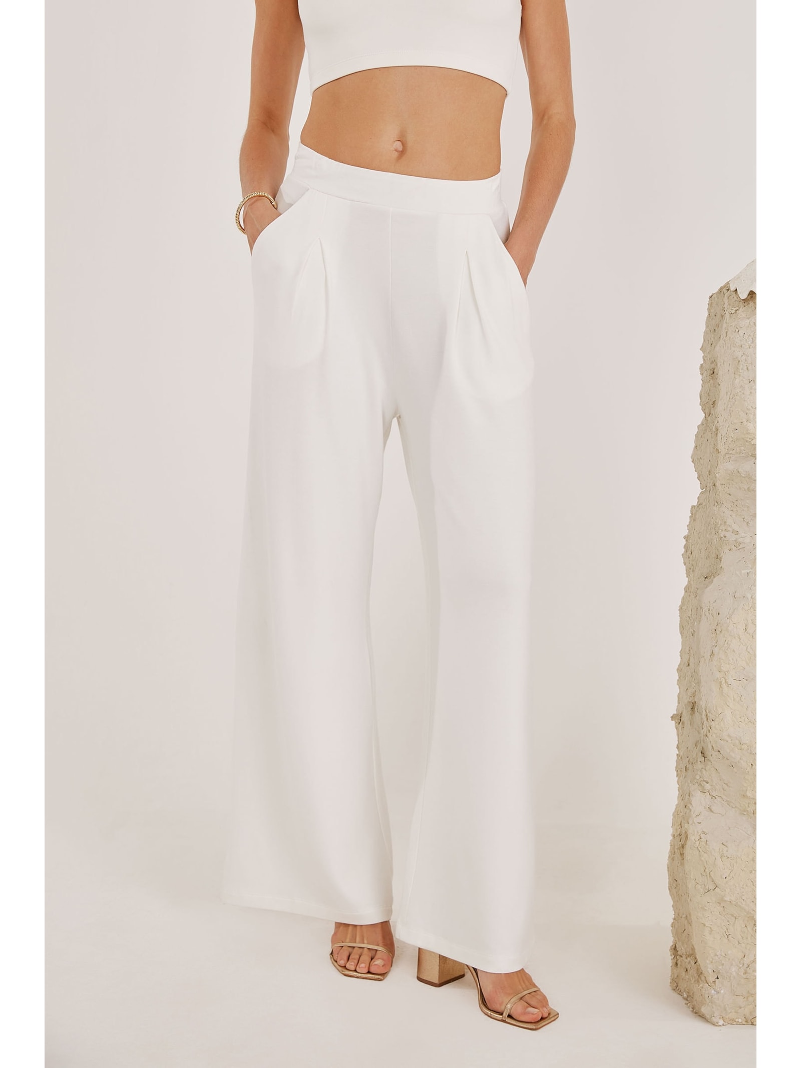Calça Pantalona Off White Bambu Varanasi Yogini