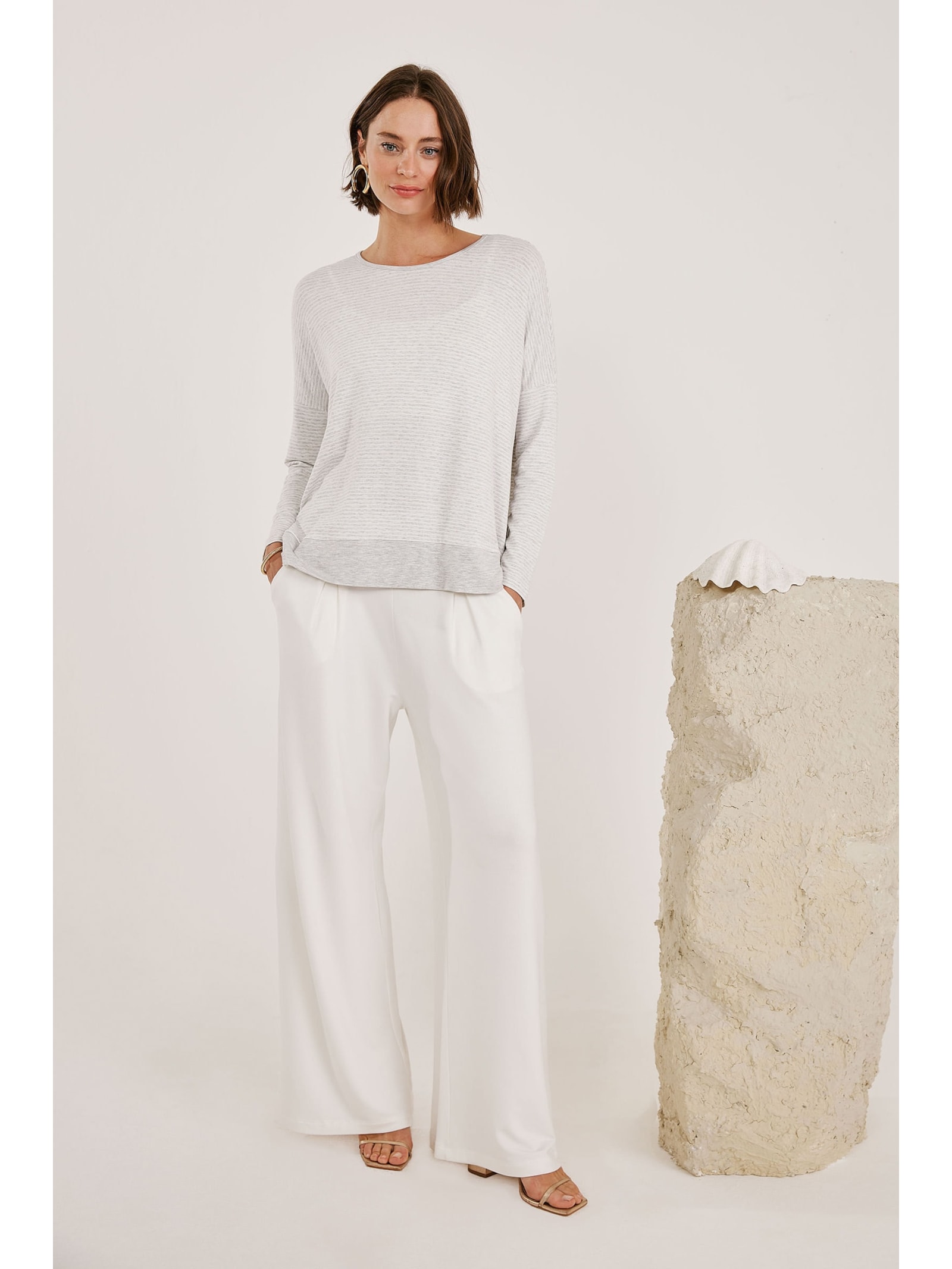 Calça Pantalona Off White Bambu Varanasi Yogini