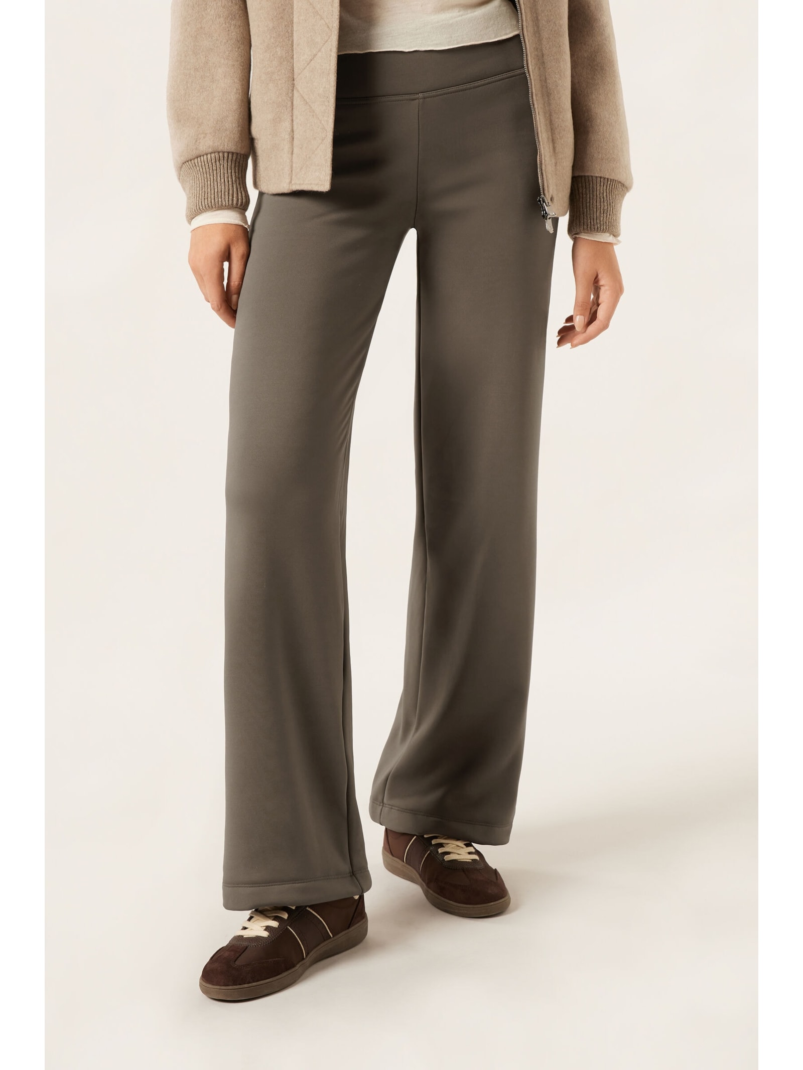 Calça Pantalona Térmica Com Plush Interno Cinza Calzedonia