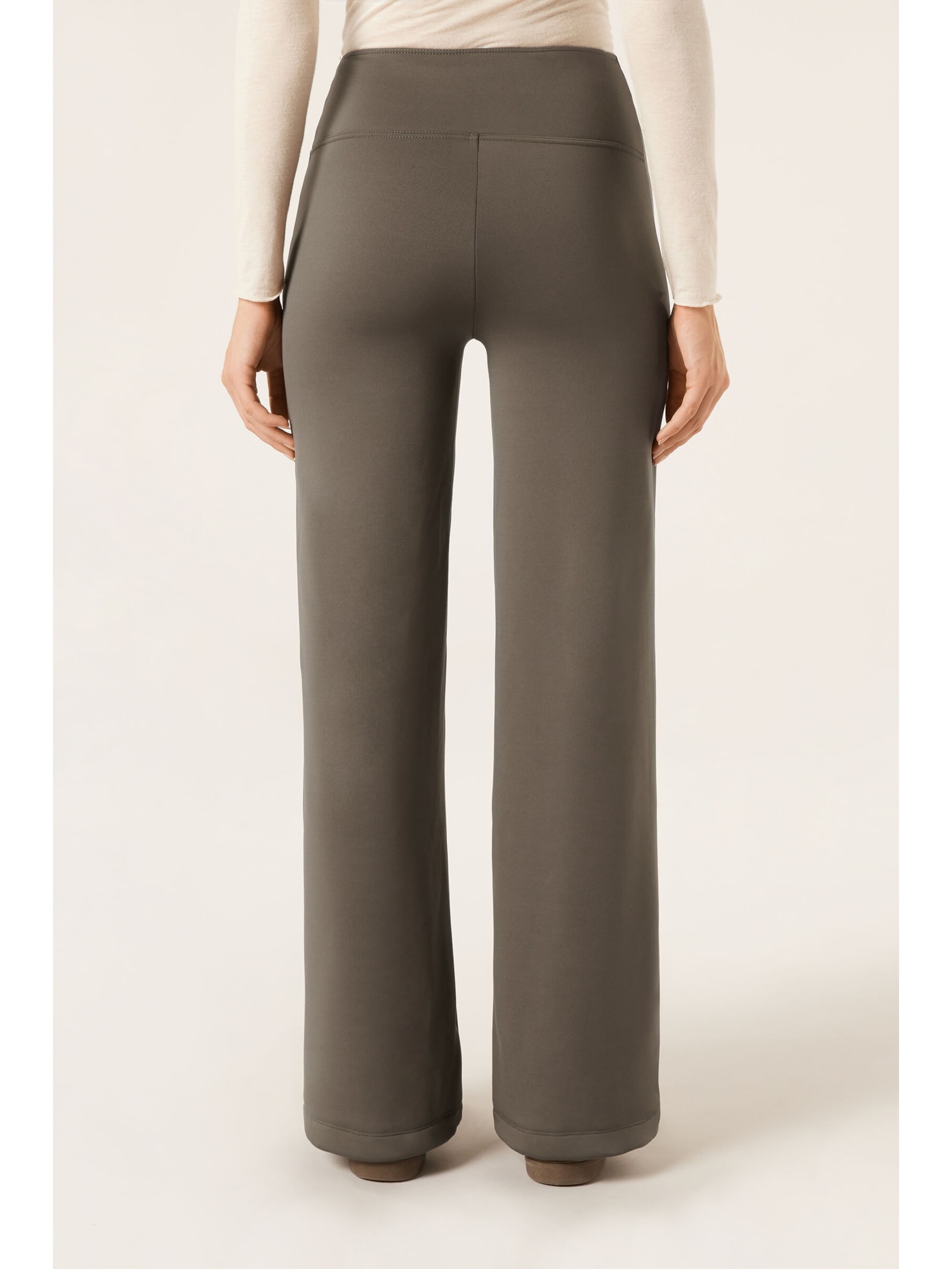 Calça Pantalona Térmica Com Plush Interno Cinza Calzedonia