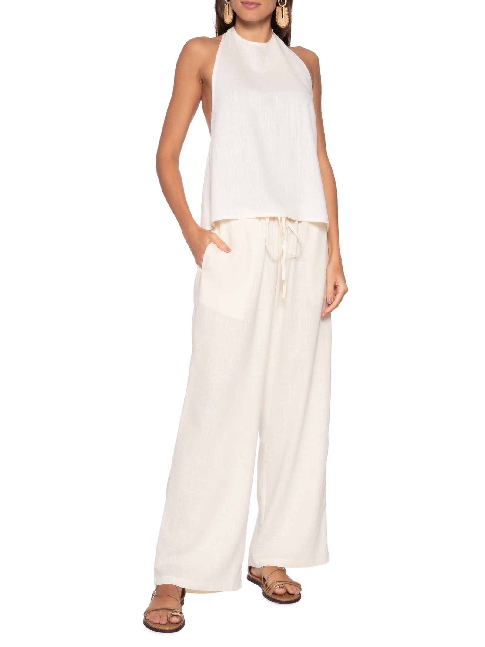Calça Porto Feminina – Branco Panô